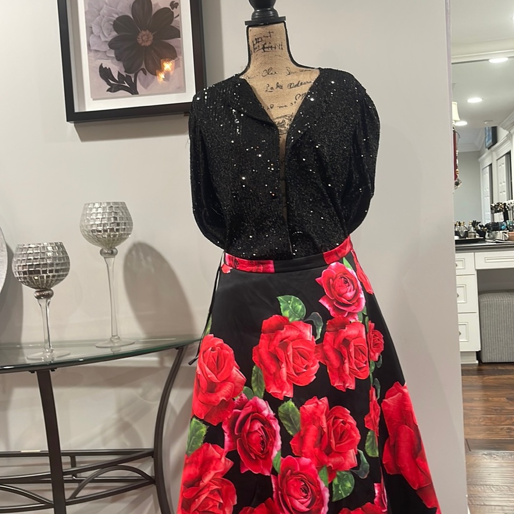Sequin jacket with a Beautiful skirt with tool